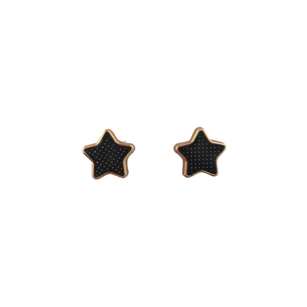 black star polka dot stud earrings